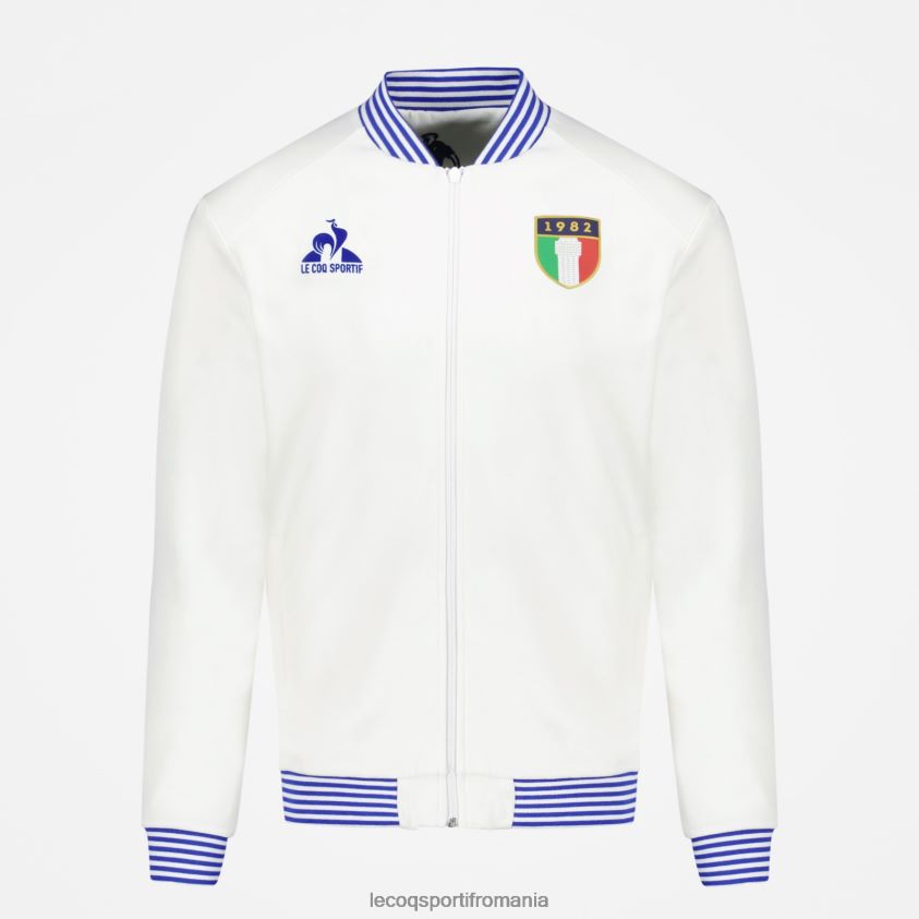 bărbați hanorac alb cu fermoar 4L4FJF472 Le Coq Sportif îmbrăcăminte