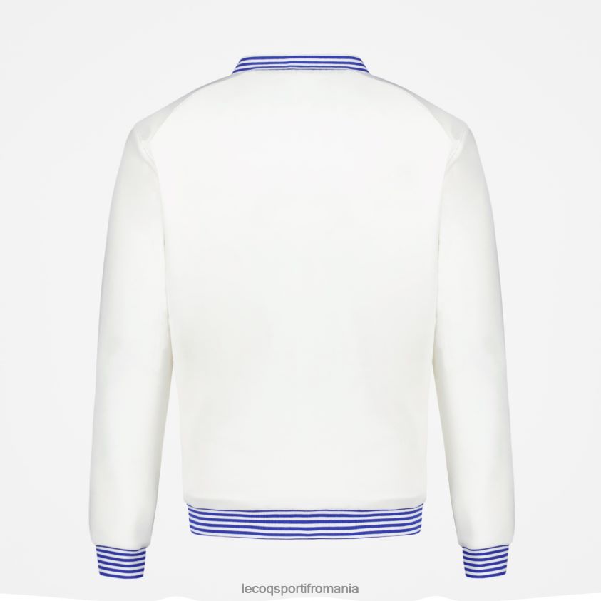 bărbați hanorac alb cu fermoar 4L4FJF472 Le Coq Sportif îmbrăcăminte