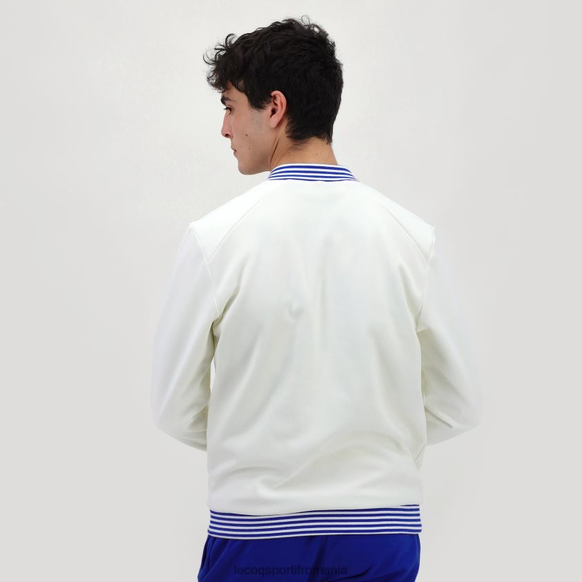 bărbați hanorac alb cu fermoar 4L4FJF472 Le Coq Sportif îmbrăcăminte