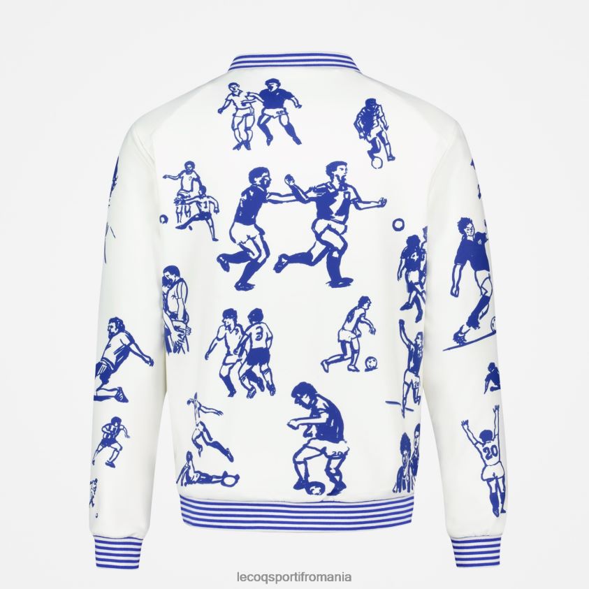 bărbați hanorac alb cu fermoar 4L4FJF472 Le Coq Sportif îmbrăcăminte