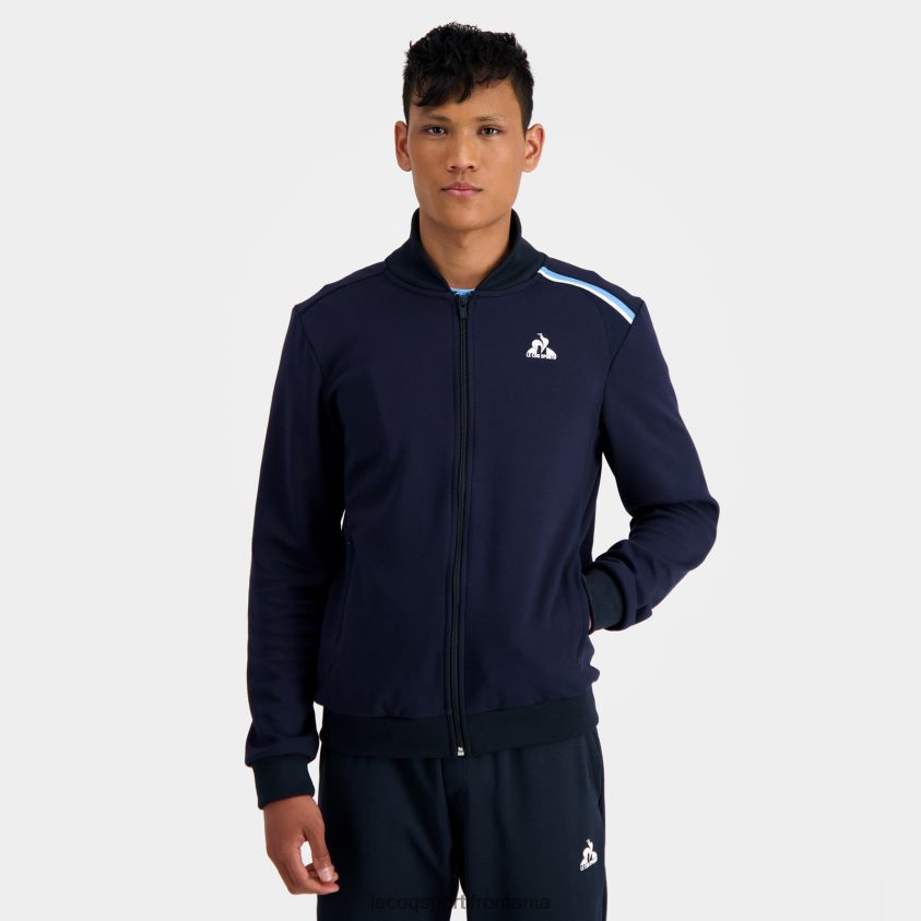 bărbați hanorac cu fermoar albastru 4L4FJF34 Le Coq Sportif îmbrăcăminte