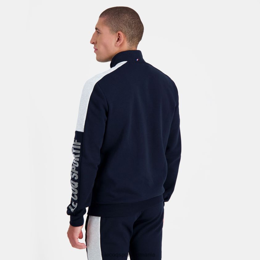bărbați hanorac cu fermoar albastru 4L4FJF459 Le Coq Sportif îmbrăcăminte