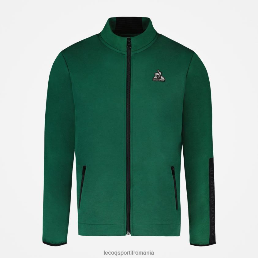 bărbați hanorac cu fermoar verde 4L4FJF439 Le Coq Sportif îmbrăcăminte