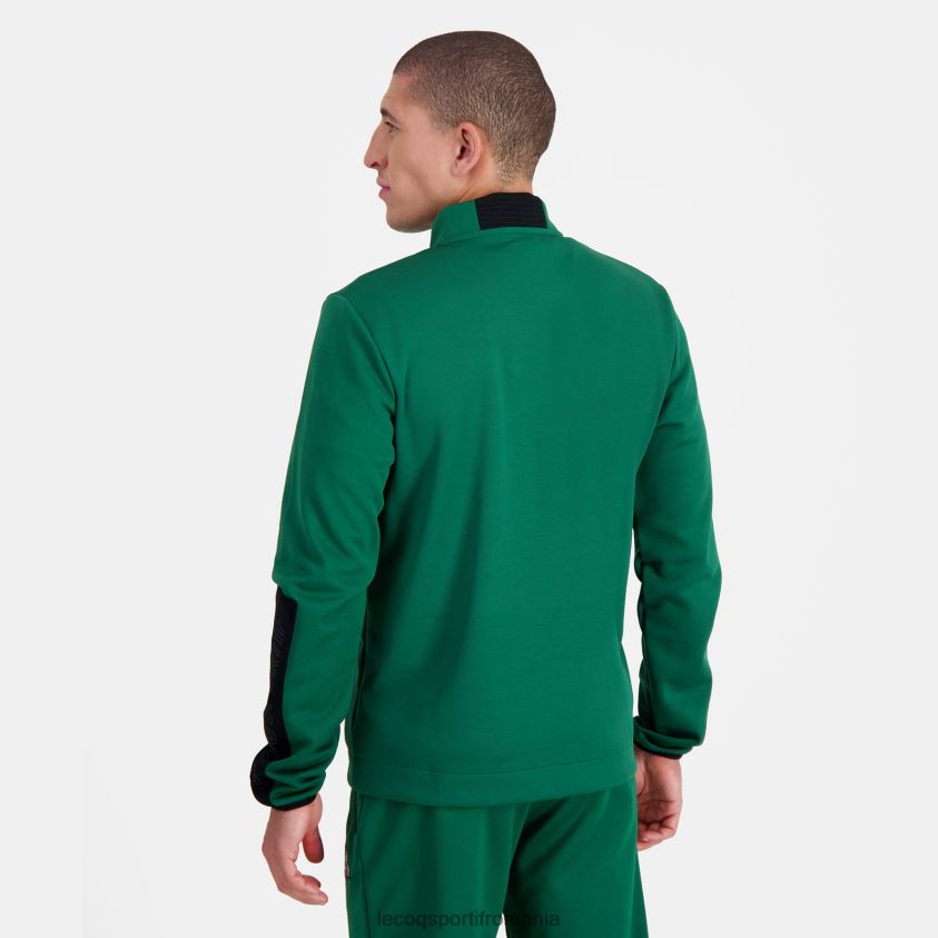 bărbați hanorac cu fermoar verde 4L4FJF439 Le Coq Sportif îmbrăcăminte
