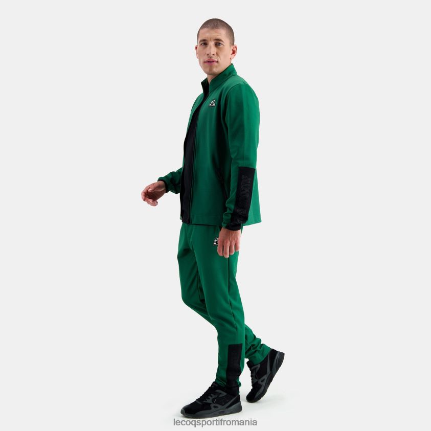 bărbați hanorac cu fermoar verde 4L4FJF439 Le Coq Sportif îmbrăcăminte