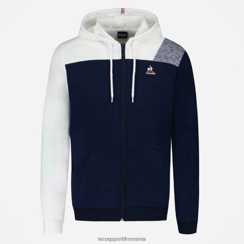 bărbați hanorac cu glugă și fermoar albastru 4L4FJF22 Le Coq Sportif îmbrăcăminte