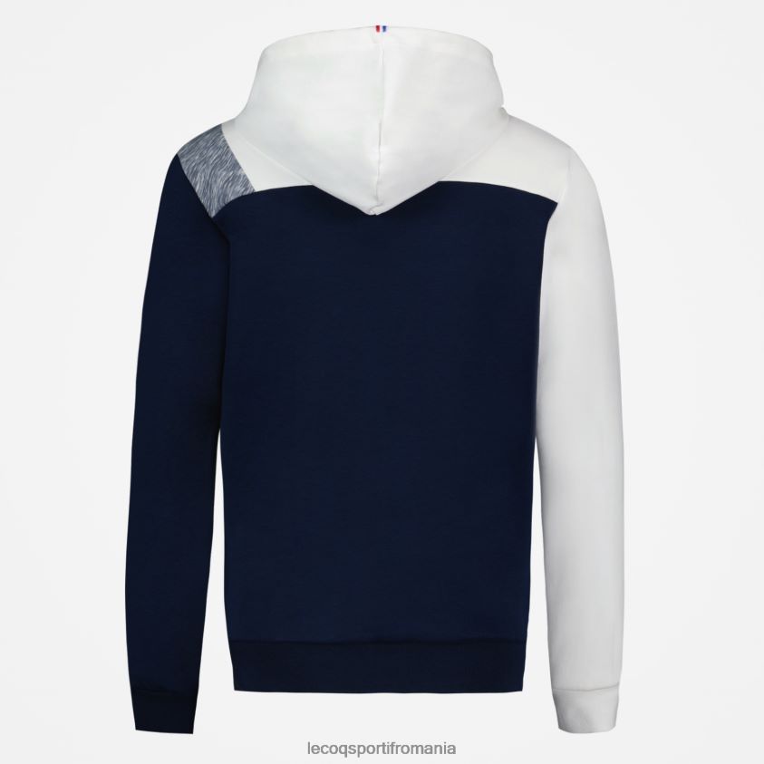 bărbați hanorac cu glugă și fermoar albastru 4L4FJF22 Le Coq Sportif îmbrăcăminte