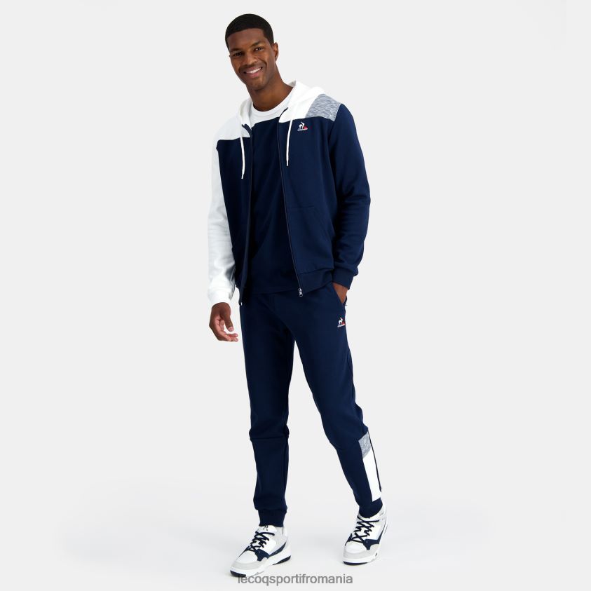 bărbați hanorac cu glugă și fermoar albastru 4L4FJF22 Le Coq Sportif îmbrăcăminte