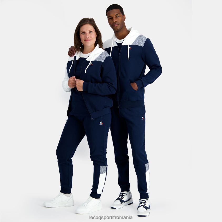 bărbați hanorac cu glugă și fermoar albastru 4L4FJF22 Le Coq Sportif îmbrăcăminte