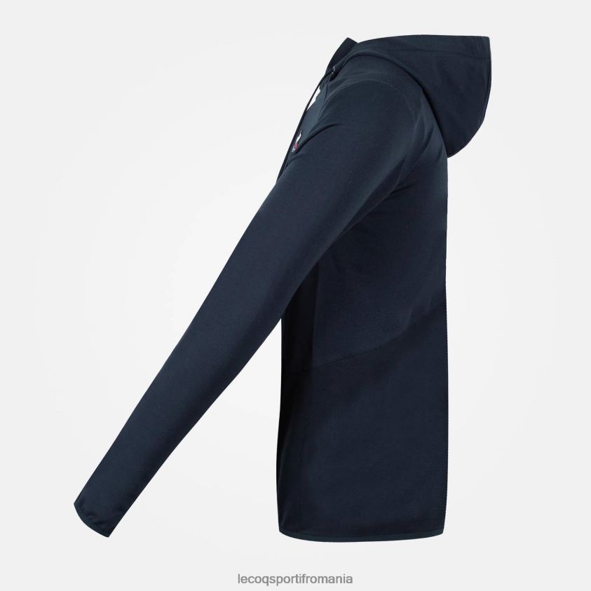 bărbați hanorac cu glugă și fermoar albastru 4L4FJF490 Le Coq Sportif îmbrăcăminte