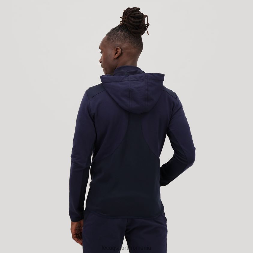 bărbați hanorac cu glugă și fermoar albastru 4L4FJF490 Le Coq Sportif îmbrăcăminte