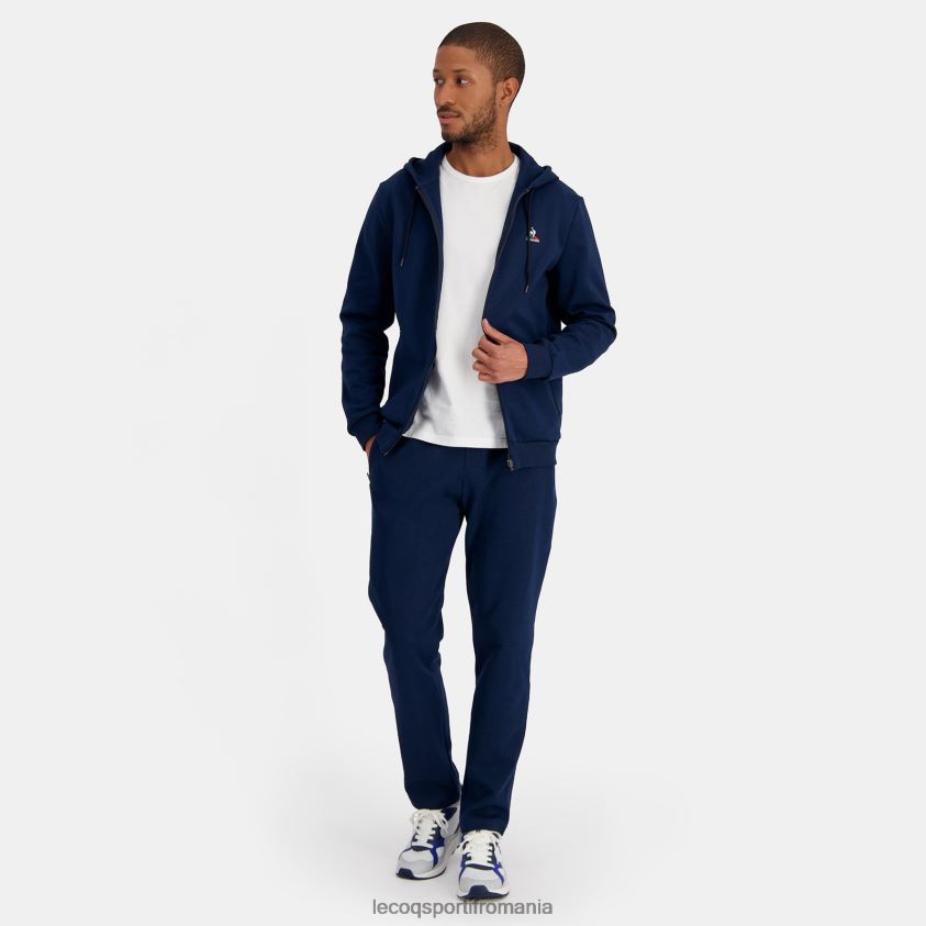bărbați hanorac cu glugă și fermoar albastru 4L4FJF49 Le Coq Sportif îmbrăcăminte