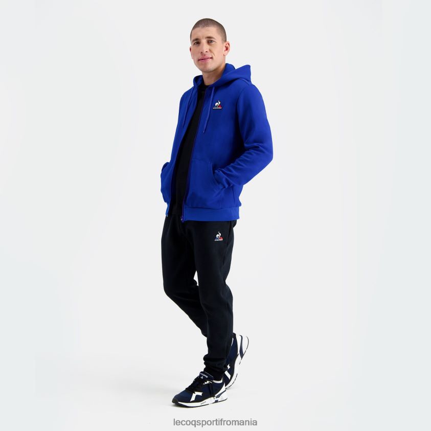 bărbați hanorac cu glugă și fermoar albastru 4L4FJF54 Le Coq Sportif îmbrăcăminte