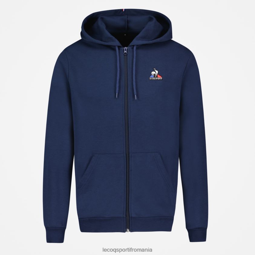 bărbați hanorac cu glugă și fermoar albastru 4L4FJF55 Le Coq Sportif îmbrăcăminte