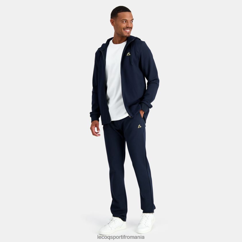bărbați hanorac cu glugă și fermoar albastru 4L4FJF69 Le Coq Sportif îmbrăcăminte