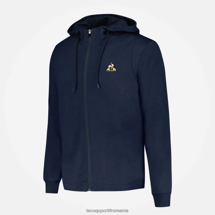 bărbați hanorac cu glugă și fermoar albastru 4L4FJF69 Le Coq Sportif îmbrăcăminte