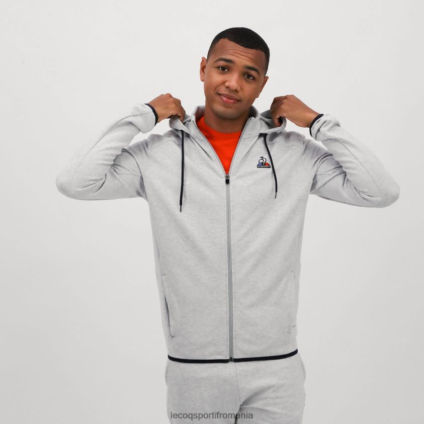bărbați hanorac cu glugă și fermoar gri 4L4FJF485 Le Coq Sportif îmbrăcăminte