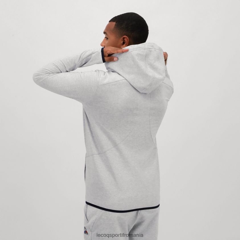 bărbați hanorac cu glugă și fermoar gri 4L4FJF485 Le Coq Sportif îmbrăcăminte