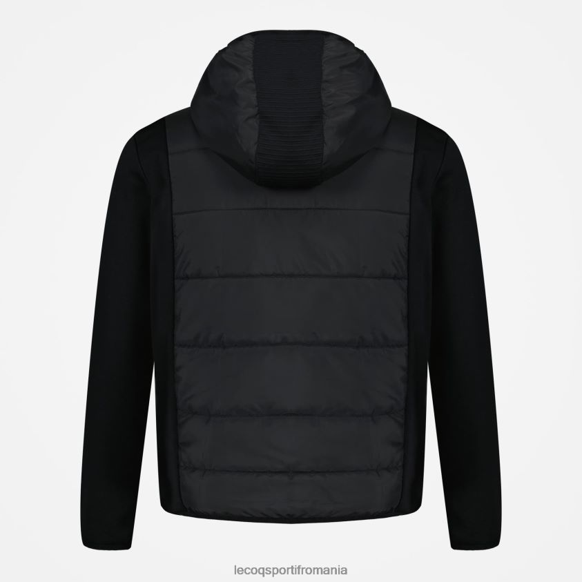 bărbați hanorac cu glugă și fermoar negru 4L4FJF450 Le Coq Sportif îmbrăcăminte
