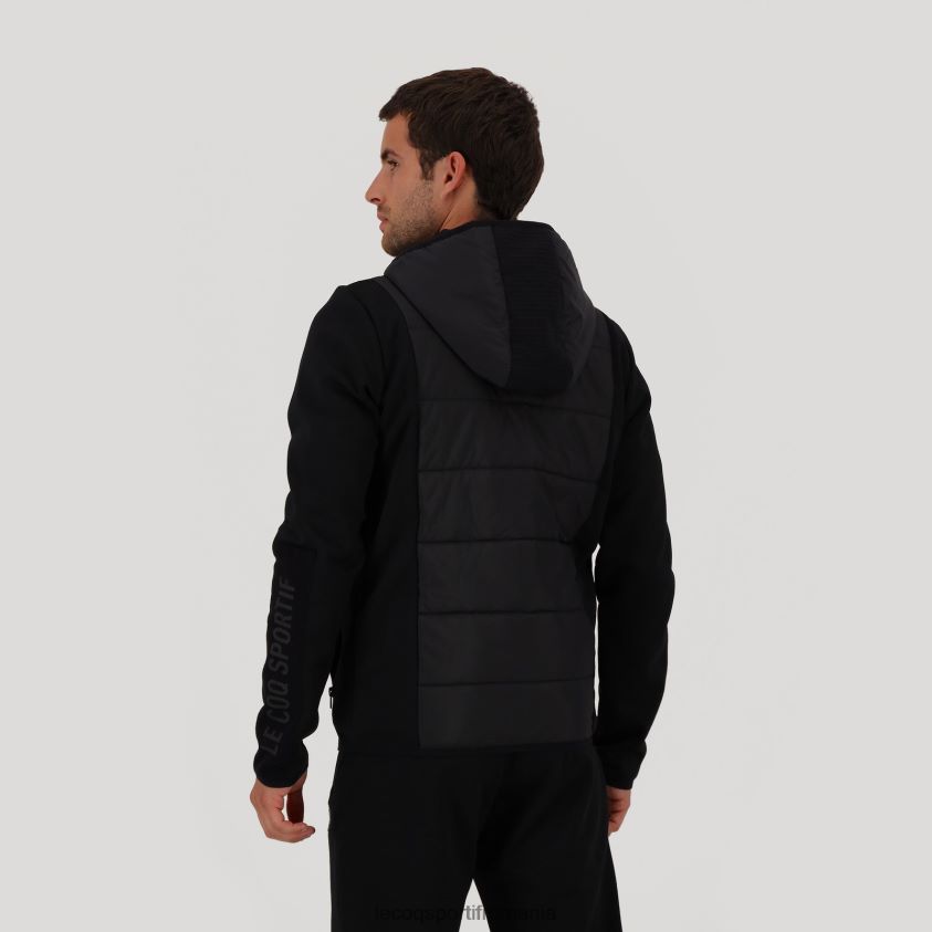 bărbați hanorac cu glugă și fermoar negru 4L4FJF450 Le Coq Sportif îmbrăcăminte