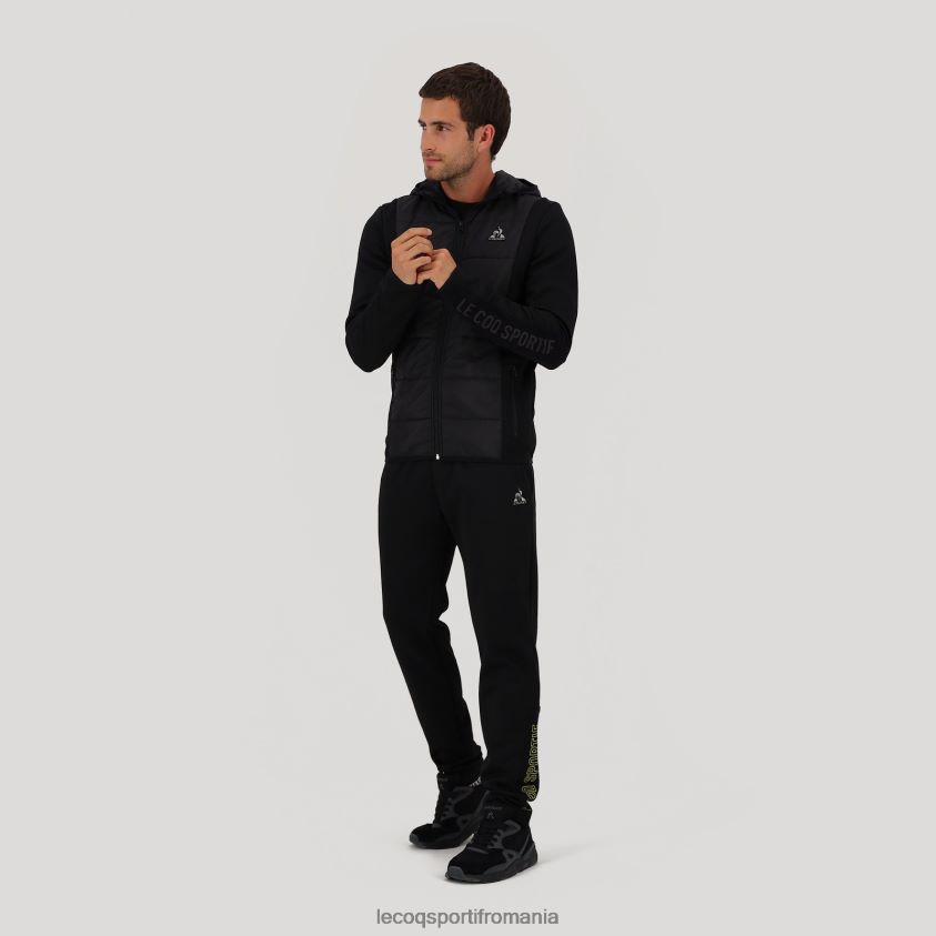 bărbați hanorac cu glugă și fermoar negru 4L4FJF450 Le Coq Sportif îmbrăcăminte