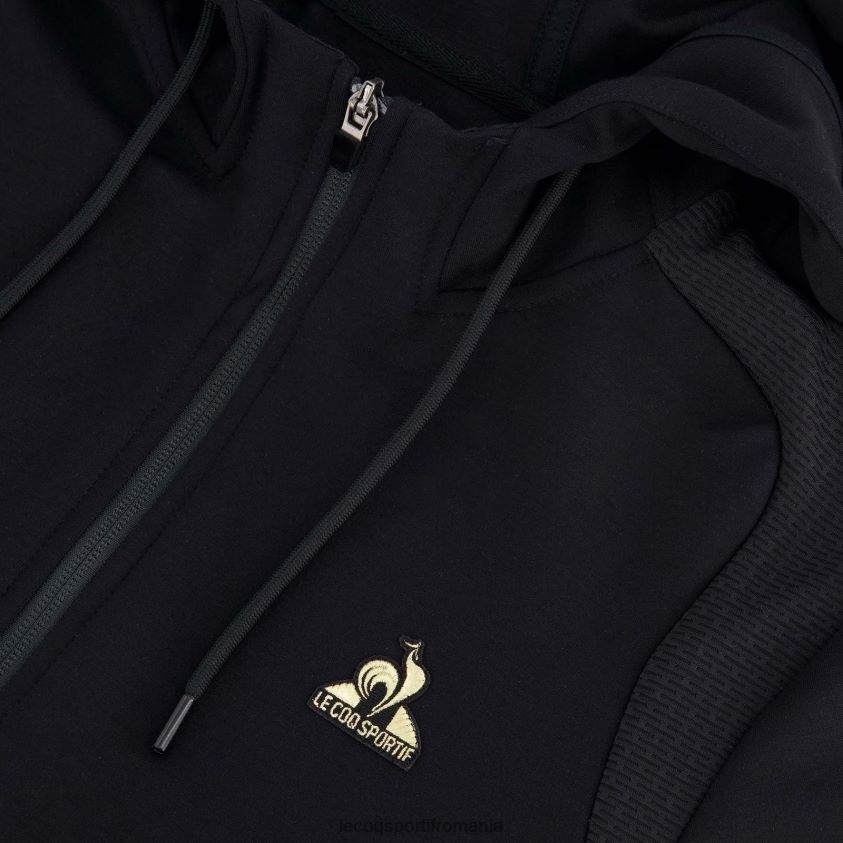 bărbați hanorac cu glugă și fermoar negru 4L4FJF70 Le Coq Sportif îmbrăcăminte
