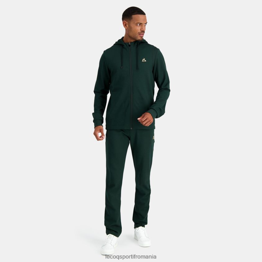 bărbați hanorac cu glugă și fermoar verde 4L4FJF462 Le Coq Sportif îmbrăcăminte