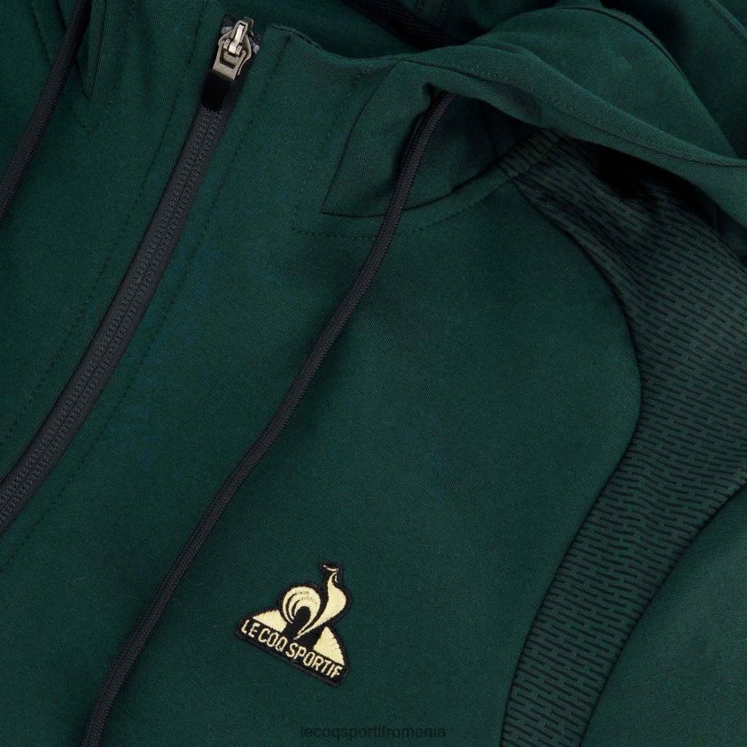 bărbați hanorac cu glugă și fermoar verde 4L4FJF462 Le Coq Sportif îmbrăcăminte