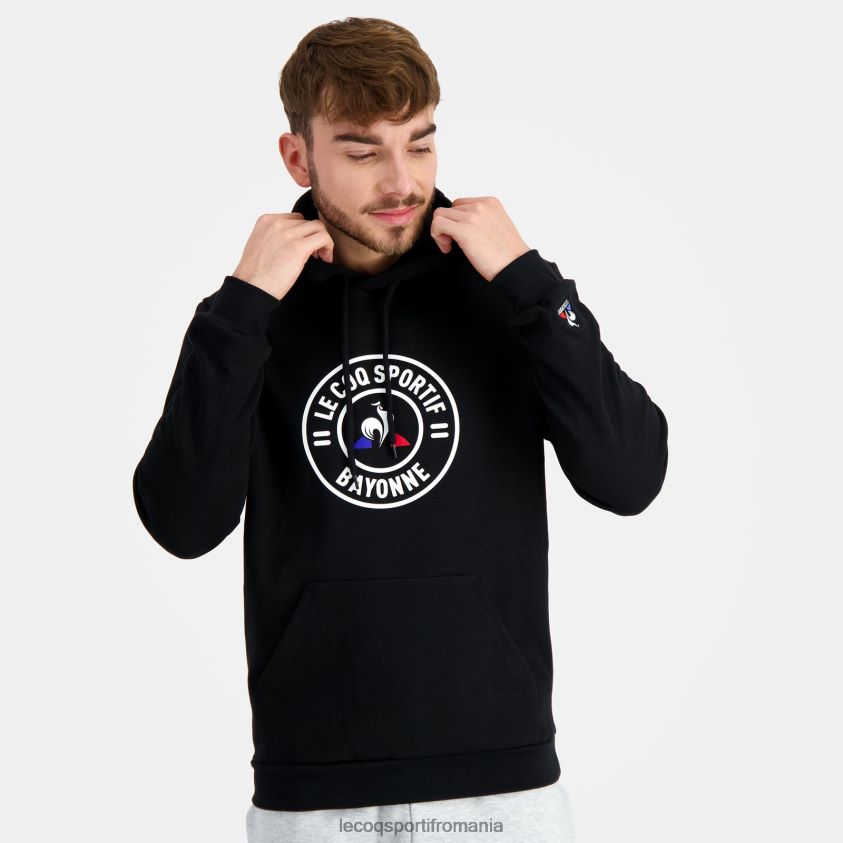 bărbați hanorac cu glugă negru 4L4FJF41 Le Coq Sportif îmbrăcăminte