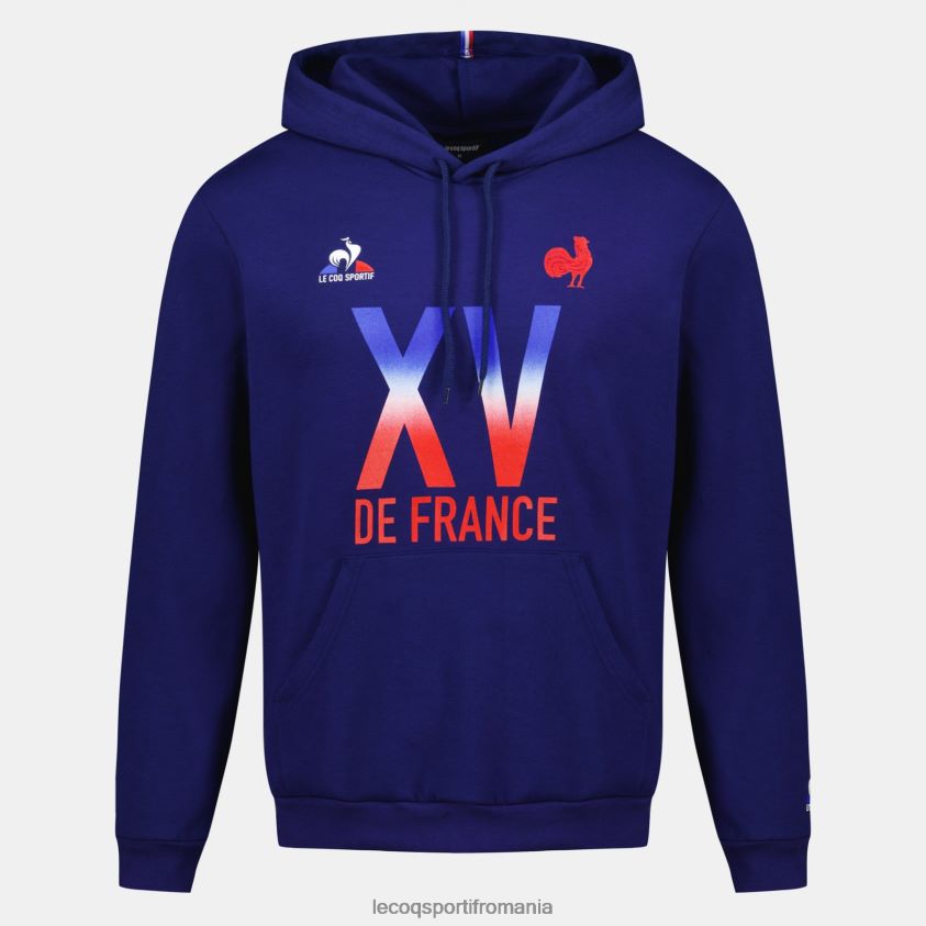 bărbați hanorac cu glugă - xv de france blue 4L4FJF25 Le Coq Sportif îmbrăcăminte