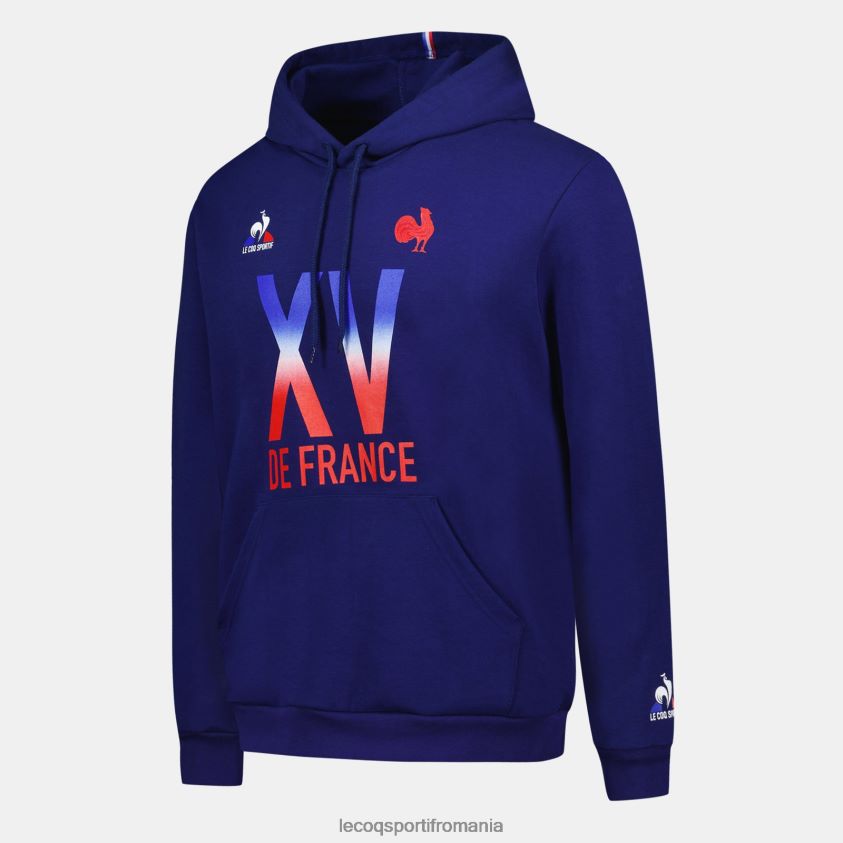 bărbați hanorac cu glugă - xv de france blue 4L4FJF25 Le Coq Sportif îmbrăcăminte