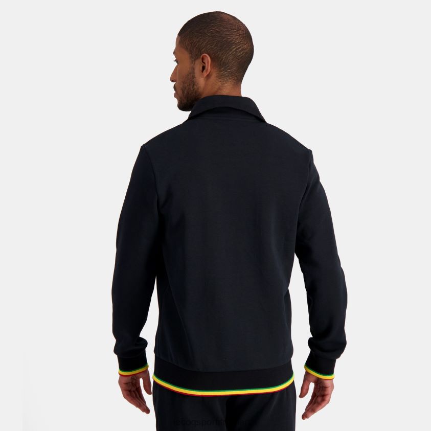 bărbați hanorac negru cu fermoar 4L4FJF432 Le Coq Sportif îmbrăcăminte
