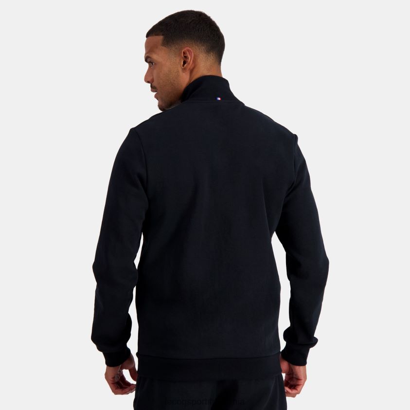 bărbați hanorac negru cu fermoar 4L4FJF51 Le Coq Sportif îmbrăcăminte