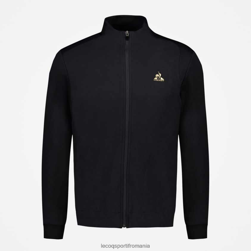 bărbați hanorac negru cu fermoar 4L4FJF72 Le Coq Sportif îmbrăcăminte