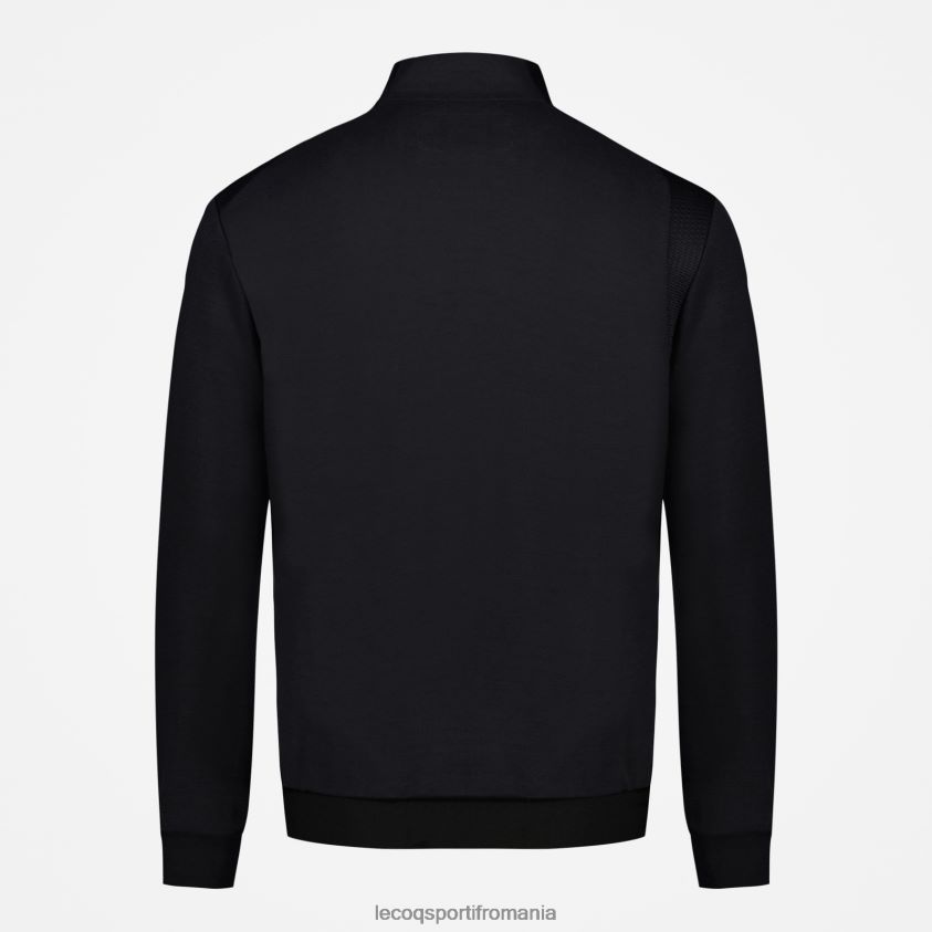 bărbați hanorac negru cu fermoar 4L4FJF72 Le Coq Sportif îmbrăcăminte