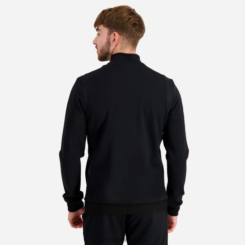 bărbați hanorac negru cu fermoar 4L4FJF72 Le Coq Sportif îmbrăcăminte