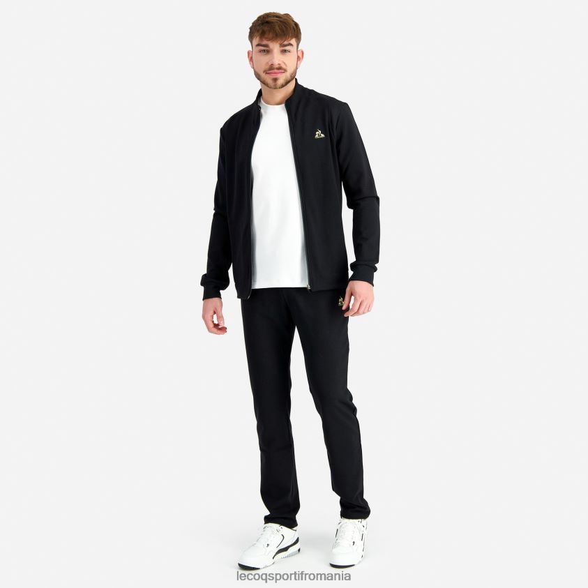 bărbați hanorac negru cu fermoar 4L4FJF72 Le Coq Sportif îmbrăcăminte