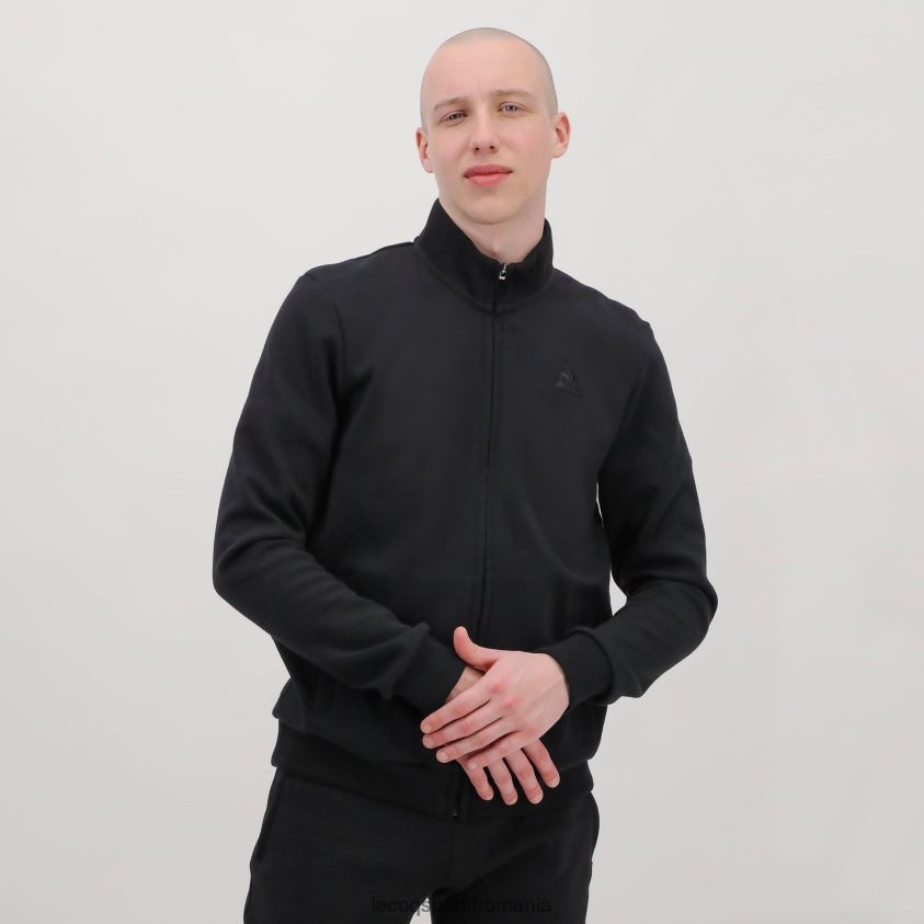bărbați hanorac negru cu fermoar 4L4FJF78 Le Coq Sportif îmbrăcăminte