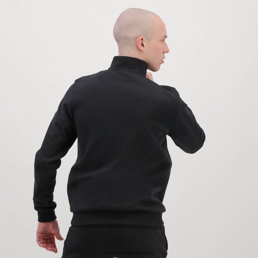 bărbați hanorac negru cu fermoar 4L4FJF78 Le Coq Sportif îmbrăcăminte