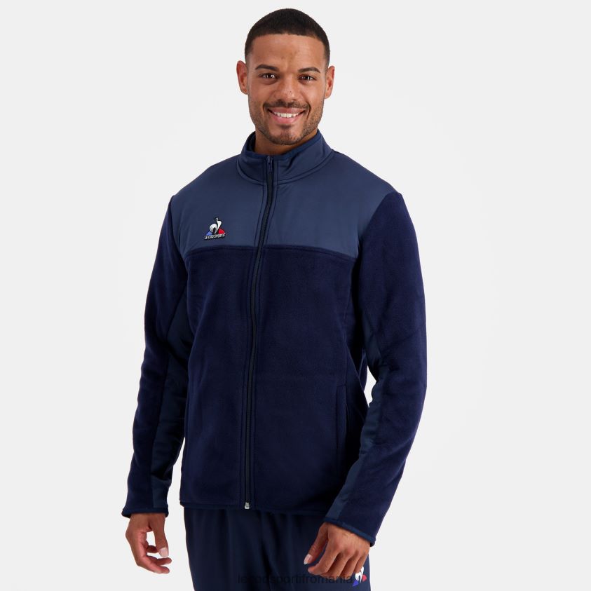 bărbați jachetă polară albastră 4L4FJF122 Le Coq Sportif îmbrăcăminte