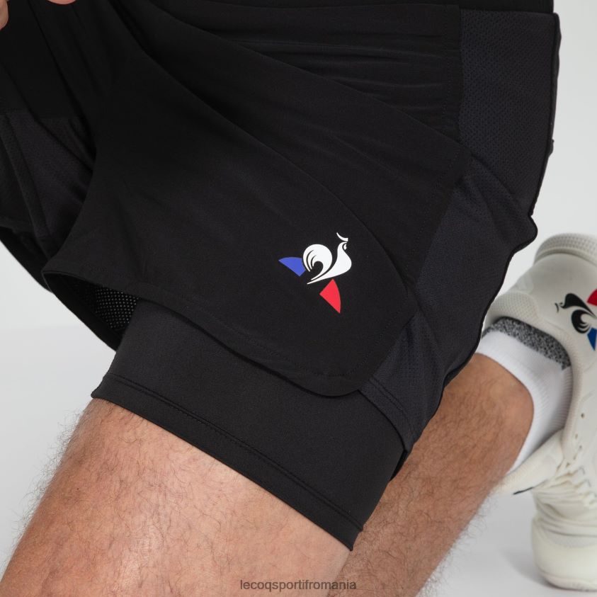 bărbați pantaloni scurți negri 4L4FJF511 Le Coq Sportif îmbrăcăminte