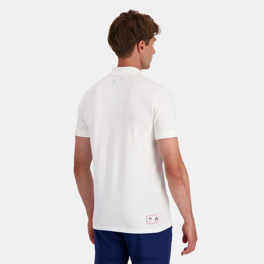 bărbați polo alb 4L4FJF130 Le Coq Sportif îmbrăcăminte