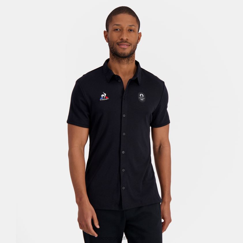 bărbați tricou negru 4L4FJF488 Le Coq Sportif îmbrăcăminte