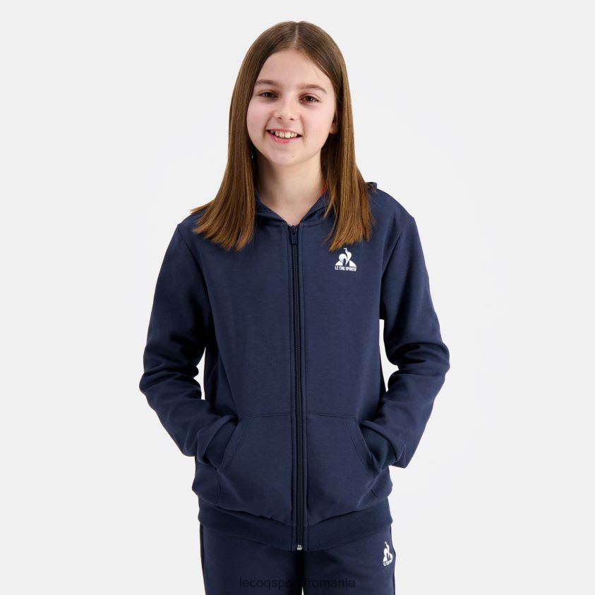 copii hanorac cu glugă și fermoar albastru 4L4FJF398 Le Coq Sportif îmbrăcăminte