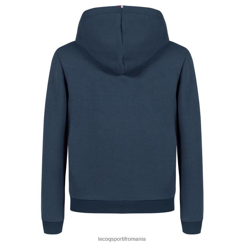 copii hanorac cu glugă și fermoar albastru 4L4FJF670 Le Coq Sportif îmbrăcăminte