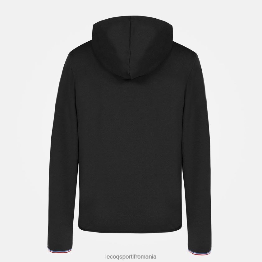 copii hanorac cu glugă și fermoar negru 4L4FJF400 Le Coq Sportif îmbrăcăminte