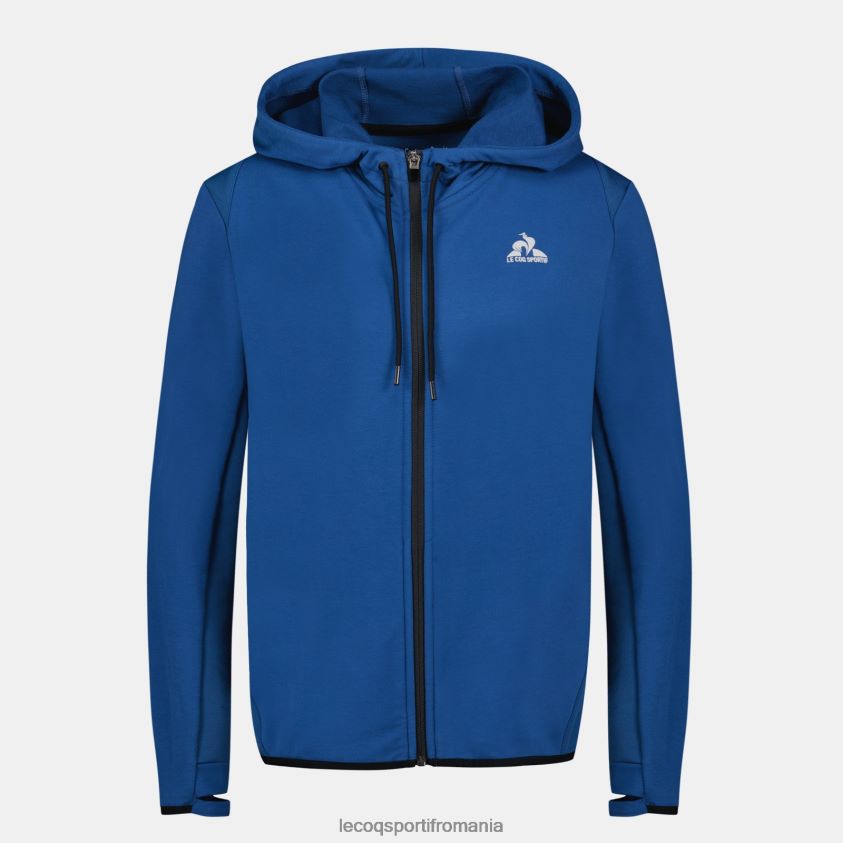 femei hanorac cu glugă și fermoar albastru 4L4FJF315 Le Coq Sportif îmbrăcăminte
