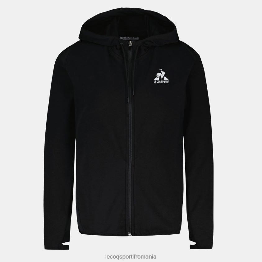 femei hanorac cu glugă și fermoar negru 4L4FJF316 Le Coq Sportif îmbrăcăminte