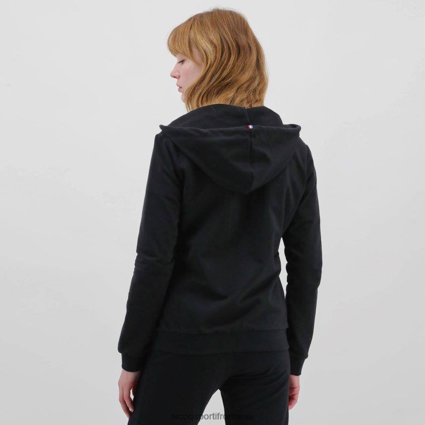 femei hanorac cu glugă și fermoar negru 4L4FJF319 Le Coq Sportif îmbrăcăminte