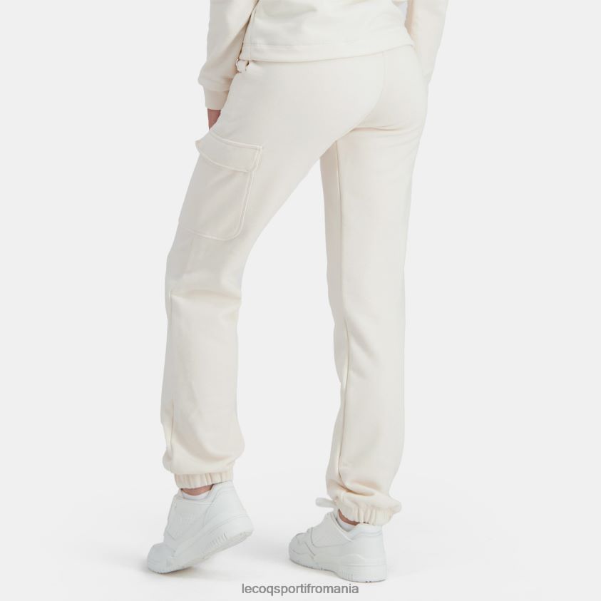 femei pantaloni albi 4L4FJF322 Le Coq Sportif îmbrăcăminte